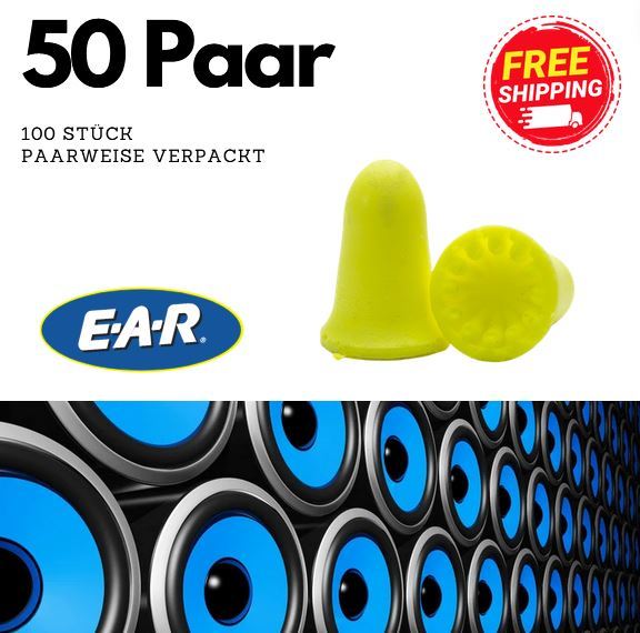 100 Stück 50 Paar 3M E-A-R EAR Soft FX Gehörschutz Ohrstöpsel 39dB - höhste Dammleistung